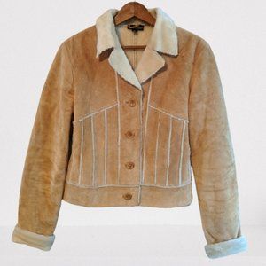 Willi Smith Small Suede Leather Faux Fur Jacket